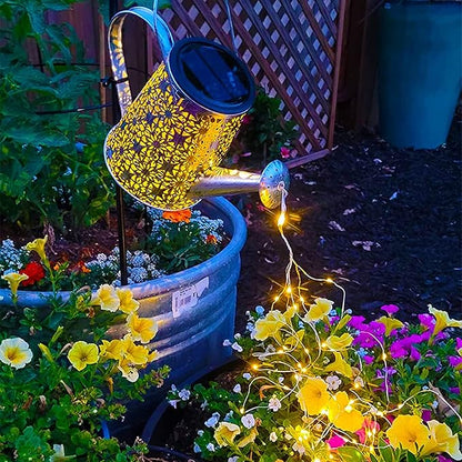 Solar Watering Can Lights, 2 Pack Retro Large Hanging Solar Lights Outdoor Decorative Waterproof Garden Decor for Outside Patio Yard Porch Lawn, Gardening Gifts for Mom Women Grandma Birthday