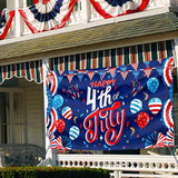 Large 4th of July Decorations Banner Outdoor Patriotic Memorial Day Independence Day Flag71x44 Inch, Flag Day Yard Sign Bunting Background for Photography for Indoor Home House Decor Party Supplies