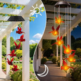 Cardinal Solar Wind Chimes for Outside,Cardinal Gifts for Women Mom Mother,Solar Red Bird Memorial Wind Chimes,Solar Powered Wind Chime Waterproof,Red Bird Decor for Garden Patio Outdoor Porch