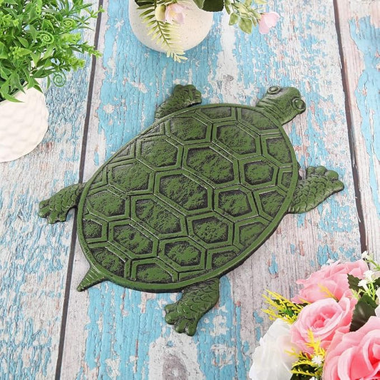 MDLUU 3-Pack Turtle Stepping Stone, Cast Iron Flagstone, Decorative Tortoise Stepping Stone for Garden Walkway, Flower Bed