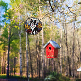 Stained Glass Suncatcher Border Collie in Mountain Meadow Handmade Window Hangings Colored Glass Suncatcher Crafts Kits for Indoor Garden Christmas Home Decor Gift for Pet Lover Memorial 6.3in