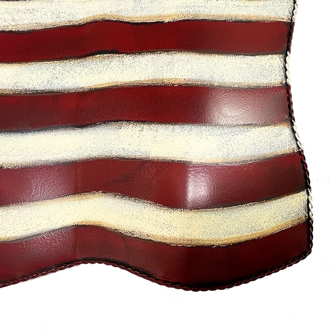 Metal American Flag Hanging Wall Art Indoor Outdoor Patriotic July 4th Ornament Patriotic Decorations 10''x14.8''(Large)