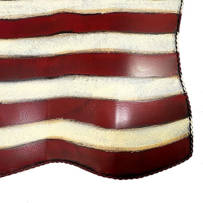 Metal American Flag Hanging Wall Art Indoor Outdoor Patriotic July 4th Ornament Patriotic Decorations 10''x14.8''(Large)