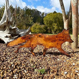 Rustic Metal Fox Garden Stakes: Sneaky Animal Metal Fox Garden Decoration, 3D Animal Shape Yard Art Sculptures for Patio Lawn Yard Backyard Art Decoration
