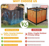 46.4" H X 47.3" W Metal Privacy Screen Outdoor - 10 Panels Freestanding Privacy Fence Panels with Stakes - Decorative Garden Air Conditioner Trash Can Pool Equipment for Backyard Patio