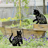 Metal Garden Stakes Decorative, Black Cat Silhouette Yard Decorations Outdoor Decor Patio Lawn Ornament Art for Women/Men/Cat Lovers Gifts