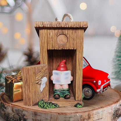 nezababy Funny Garden Gnome Outdoor Statues Naughty Sculpture Decoration Inappropriate Read Newspaper Gnome for Indoor Lawn Yard Red