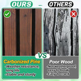 2pcs 8.2ft Wooden Garden Pathway - Weather Resistant Carbonized Pine Roll Out Decorative Walkway, Boardwalk Pathway Pavers for Outside Stepping Stones Outdoor Flooring Patio Pool Backyard (Brown)