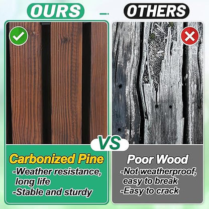 2pcs 8.2ft Wooden Garden Pathway - Weather Resistant Carbonized Pine Roll Out Decorative Walkway, Boardwalk Pathway Pavers for Outside Stepping Stones Outdoor Flooring Patio Pool Backyard (Brown)