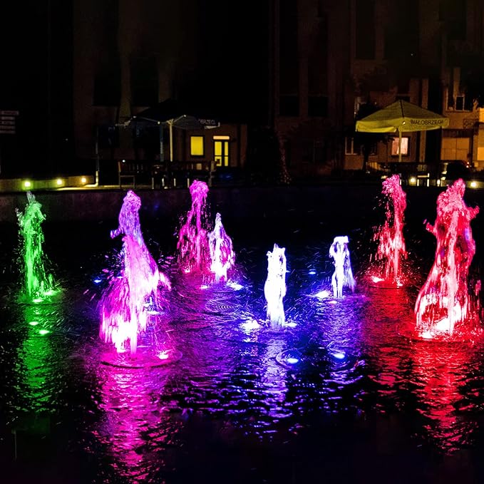 T-SUN Solar Pond Light LED Underwater Pond Light Solar Fountain Lights IP68 Waterproof Pond Lights for Aquarium Garden Waterfall Fish Trank(5 Lights-RGB)