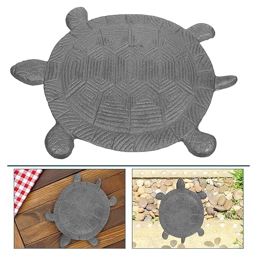 Tofficu Cast Iron Turtle Stepping Stone for Garden and Outdoor Walkway, Metal Decorative Lawn Pathway Ornament, Backyard Turtle Statue for Patio Landscaping