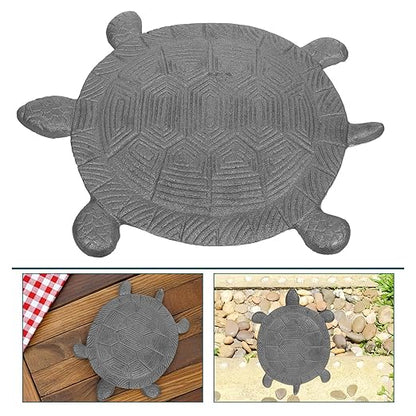 Tofficu Cast Iron Turtle Stepping Stone for Garden and Outdoor Walkway, Metal Decorative Lawn Pathway Ornament, Backyard Turtle Statue for Patio Landscaping
