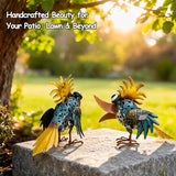 Metal Yard Art - Metal Bird Garden Decor, Outdoor Animal Sculpture Lawn Art Decor, Large Yard Art for Patio Balcony Front Backyard - Birthday Gifts for Mom Grandma Women