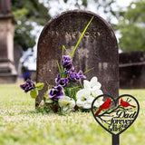 Rngmsi Dad Grave Decorations for Cemetery, Metal Sympathy Memorial Stakes for Loss of Father, Cardinal Cemetery Decorations for Grave Outdoors Yard Garden(12 X 7.5 Inches)