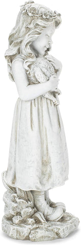 Joseph's Studio by Roman Inc., Girl with Lamb Garden Statue, Garden Collection, Religious Statue, Holy Family, Memorial, Angel, Patron Saint, Garden Décor (5x5x16)