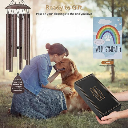 32" Memorial Sympathy Wind Chimes for Loss of Dog,Sympathy Memorial in Memory of Dog Gifts,Loss of Pet Sympathy Gift