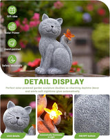 Nacome Cat Outdoor Statues for Garden: Outside Decor with Butterfly Clearance for Yard Art Lawn Ornaments Porch Patio Balcony Home House for Grandma Mom Women