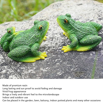 Pissente Frog Statue Garden Decor Resin Weatherproof Outdoor Frog Figurine Lawn Ornament for Indoor Outdoor Patio Yard (1 Pair)