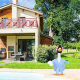 Shyyween Spring Porch Goose Outfits 23 Inch Lady Plastic Porch Goose Outfit Winter Pjs Light Blue Bathrobe Coffee Cup Curlers Cement Concrete Lawn Geese House Summer Statue Clothes