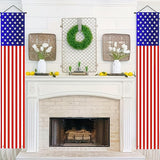 BlissYard 2Pcs Patriotic Decor Door Banner USA Independence American Flag Banners Hanging Porch Signs for Memorial Day Veterans Day Labor Days 4th of July Decorations for Yard Indoor Outdoor Supplies
