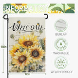 Summer Sunflower Garden Flag for Outside 12x18 Inch Double Sided Welcome Bee Vertical Seasonal Yard Flags Floral Holiday Party Yard Outdoor Decoration
