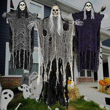 Kendane Halloween Decorations Outdoor and Indoor,3PCS Scary Hanging Ghosts,Halloween Grim Reaper Skeleton,Scary Party Decorations for Yard,Haunted House Decor