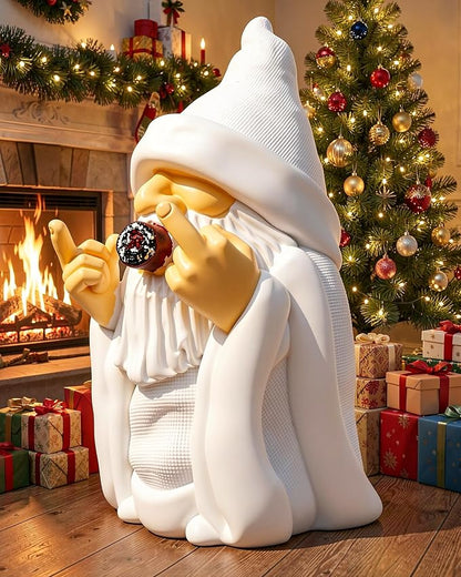 Leverse Middle Finger Decor Statue, 5.9in Smoking Wizard Dwarf- Funny Garden Gnomes Outdoor Decorations for Lawn Patio Yard Home Decor Easter Halloween