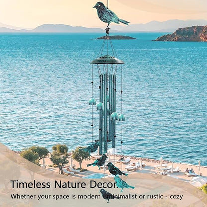 Askhald Bird Wind Chimes for Outside Windchimes Outdoors with 6 Wind Bells Hanging Decor for Patio Garden Porch Backyard Birthday Thanksgiving Christmas for Mom Grandma Nana