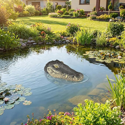 Pond Floating Alligator Head Decoy, Outdoor Pools Float Fake Gator Head Duck Detterent for Pool,Crocodile Head for Decorations,Swimming Pool,Koi Pools, 13 x 5.5 x 2.8 Inches