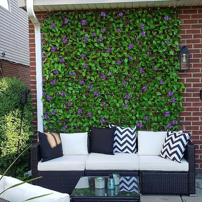 Expandable Fence Privacy Screen for Balcony Patio Outdoor,Decorative Faux Ivy Fencing Panel,Artificial Hedges (Single Sided Leaves)…