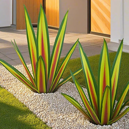 Metal Agave Plant Art Yard Large Tequila Rustic Sculpture Statue - Outdoor Decoration Agave Metal Plant Courtyard Garden Lawn Ornament Stakes Gift - 12 Leaves
