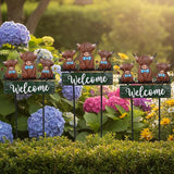 43.3inch Highland Cow Yard Stakes for Decorations Outdoor, Vintage Farmhouse Decorative Garden Stakes Large Metal Yard Art with Welcome Sign