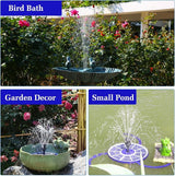 AISITIN 3.5W Solar Fountain Built-in 1800mAh Battery, Solar Bird Bath Fountains with 8 Nozzles, Solar Water Pump for Garden Birdbath Pool Fish Tank Pond and Outdoor (Purple)