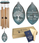 ASTARIN Sympathy Wind Chimes Personalized, Tree Life Sympathy Gifts Wind Chime for Loss of Loved Mom/Dad, Commemorative Wind Chimes for Condolences/Funeral, Outside Decor(Produced in USA)