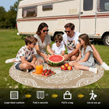Pauwer Waterproof Outdoor Rug 6ft, Reversible Plastic Straw Patio Camping Rug, Indoor Outdoor RV Mat Carpet for Deck, Camper, Porch, Balcony, Backyard, Picnic, Boho Brown