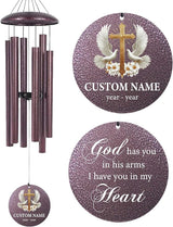 Memorial Wind Chimes Personalized for Outside, Deep Tone Wind Chime Memorial Gifts for Sympathy Bereavement Remember, Gift for Loss of Lover Mother Father Produced in USA