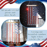 Suncalla 2 Pcs 4th of July Crystal Suncatcher American Flag Wind Chime with Chain Patriotic Window Decor Red Blue and White USA Hanging Making Rainbow Prism for 250th Anniversary Garden Home Gift