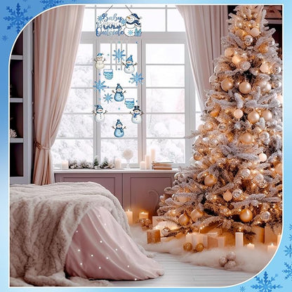 Chunful Winter Baby It's Cold Outside Wind Chimes Winter Snowman Snowflake Metal Wind Chimes Gifts Outdoor Decorations Wonderland Baby Shower Supplies for Home Lawn Porch Patio Garden