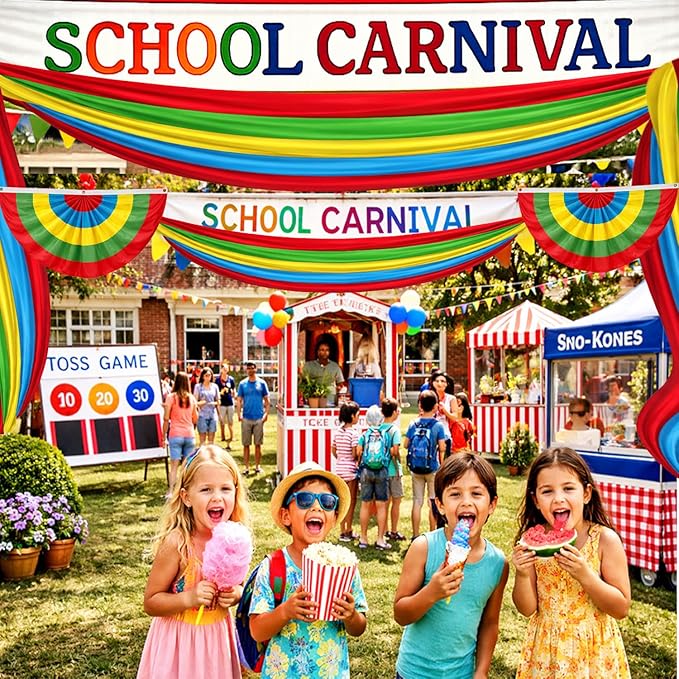 3Pack Colorful Bunting Banner Flags Decoration Birthday Party Bunting 2x20Ft Bright Color Bunting Flag Decor Outside Summer Party Multi-Color Stripes Bunting Decoration Party Garden Porch Classroom & Easter Décor
