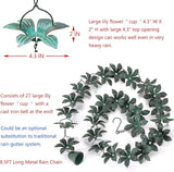 Metal Lily Flower Rain Chain for Outside, Functional and Decorative Replacement Gutter Chain Downspout for Heavy Rain, Rain Catcher Chain for Gutters, 8.5FT (27 Lily Flower Cup)