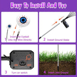 Halloween Decorations Outdoor, 4 Pack 24 LED Solar Purple Scary Eyeball Swaying Lights, Purple Solar Firefly Light Waterproof Outdoor Garden Lights for Halloween Yard Garden Lawn Party Flower Bed