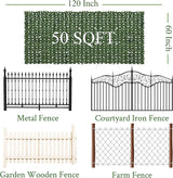 Artificial Ivy Privacy Fence Screen: 60"x 120" (50 Sqft) Anti-Ultraviolet Artificial Hedge Grass Wall, Used for Indoor and Outdoor Green Background, Garden Greening Decoration