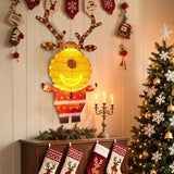 EAMBRITE Lighted Reindeer Christmas Decorations Outdoor, Animated Deer with Motion Sensor & Music, 2-in-1 Yard Stake Hanging Wall Decor for Indoor Holiday Decorations, Outside Yard Patio Home Decor