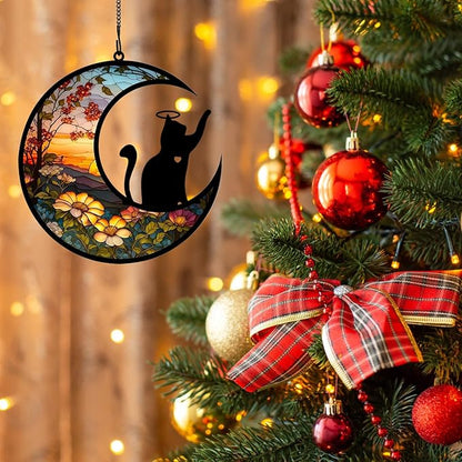 BamLue Cat Memorial Suncatcher for Windows Memorial Ornament, Pet Sympathy Gift to Memorialize the Loss, Cat Sun Catchers with Personalized Decorations in Loving Memory for Loss Cat