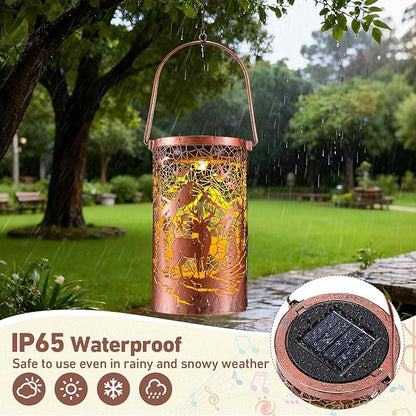 Retisee Deer Solar Wind Chimes Outdoor Metal Deer Gifts Solar Light Windchimes Outside Indoors Christmas Decoration Birthday Gift for Home Lawn Porch Patio Garden Yard