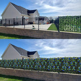 GLANT Expandable Fence Privacy Screen for Balcony Patio Outdoor,Decorative Faux Ivy Fencing Panel,Artificial Hedges (Single Sided Leaves) (2, Branches -Blue Rose)