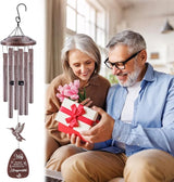 Thank You Wind Chimes for Outside: Thank You Gifts for Men Women, Mental Hummingbird Wind Chime, Thoughtful Appreciation Gift Set for Mom Friends Coworker Employee Teacher