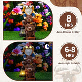 Gerrii Solar Highland Cow Gnome Outdoor Spring Garden Statue with Lighted Lantern 11" Resin Highland Cow Welcome Sign Outdoor Yard Waterproof Gift for Women Mom Holiday Patio Lawn Ornaments