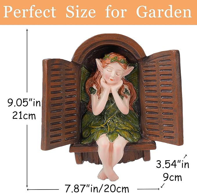 Teaeeno Whimsical Fairy Garden Gnome Statue, Tree Faces Decor Outdoor -7.8 Inch, Funny Garden Tree Decoration, Ideal Patio Yard Lawn Porch Decoration