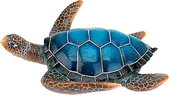 Large Blue SEA Turtle Statue